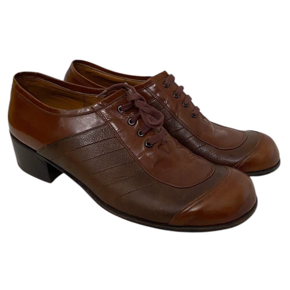 Vintage TIZIANO Brown Leather Men's Shoes 40